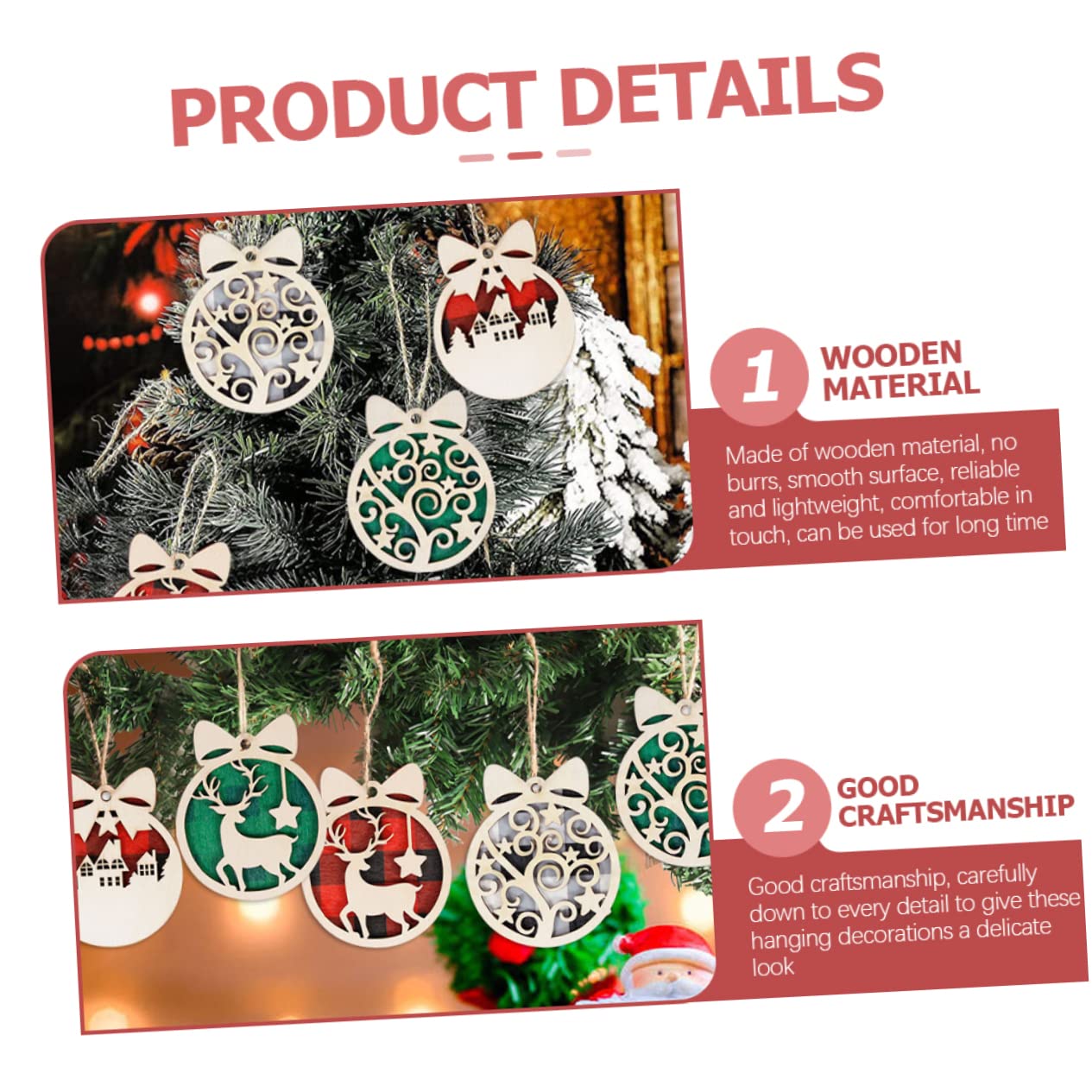 Zerodeko 3 Series Colgante Navideño De Madera Adornos De De Navidad Colgante Guirnalda Árbol Decoraciones Navideñas para Interiores Decoraciones Navidad De Madera 12 Piezas X 3