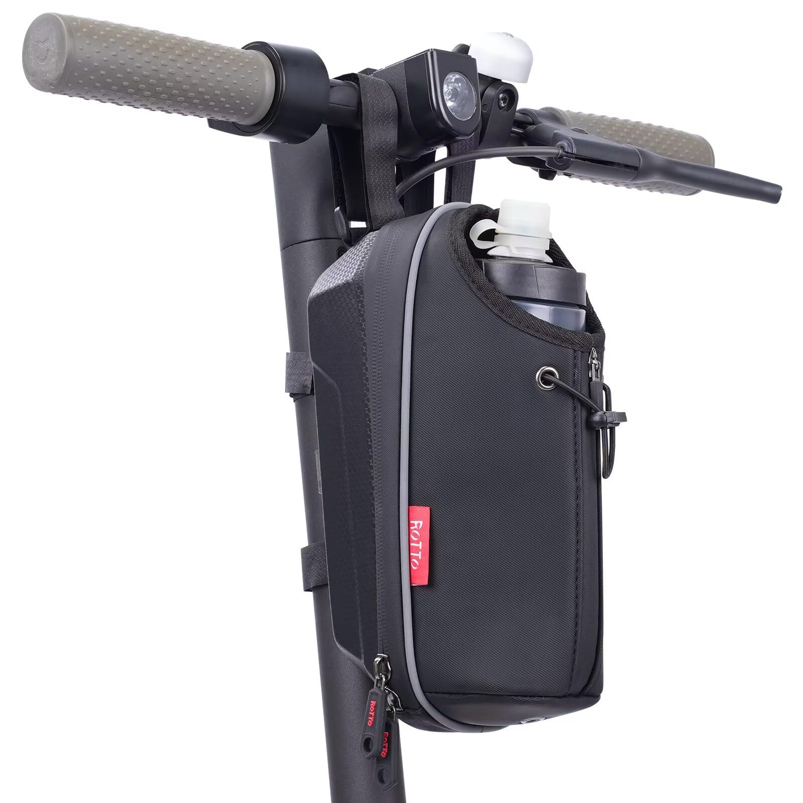 ROTTO E-Scooter Tasche | Lenkertasche mit Wasserflaschen Taschenhalter | Wasserdicht und perfekt für Elektroroller und E
