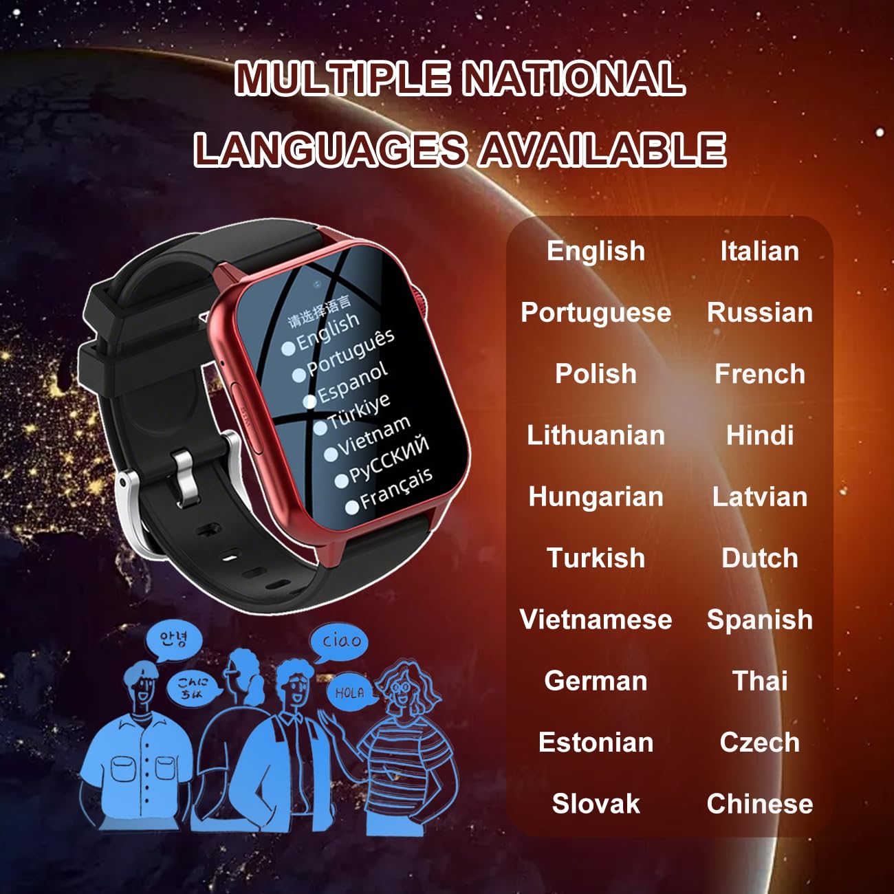 Pulsera Llamada Emergencia Para Personas Mayores, Reloj Inteligente Con Múltiples Idiomas Y Alerta SOS, Videollamadas HD, Relojes Para Personas Mayores/padres MayoresBlack,1.95*1.57*0.47 inch