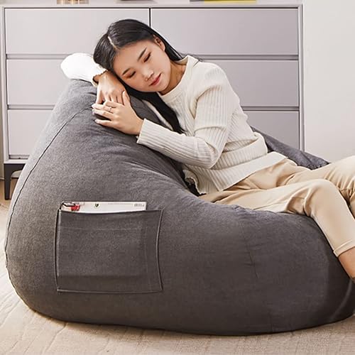 RUCRAK Lazy Sofas - Sillas sin relleno de tela de lino puf puff para sala de estar tatami