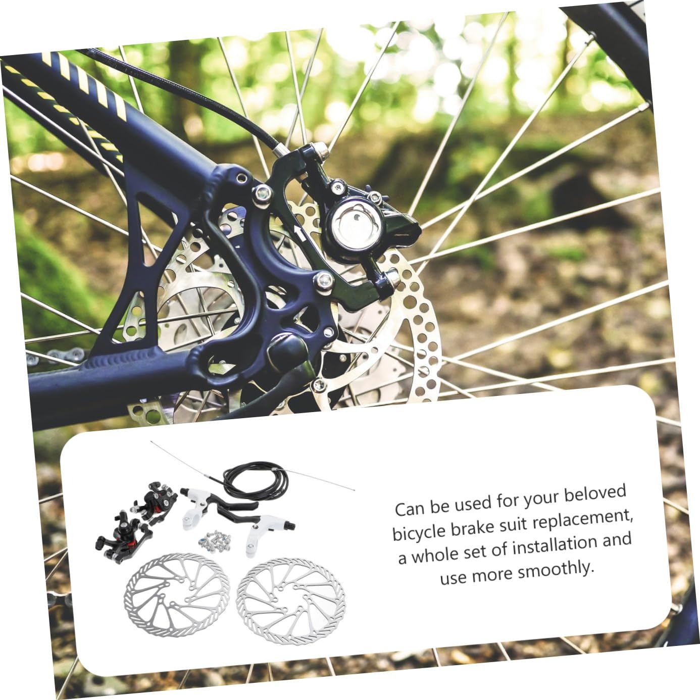 ULTECHNOVO Juego de Freno de Disco Alta Fricción y Practicidad para Bicicleta de Montaña Piezas de Metal y Plástico Diseño Hueco Oblicuo para Ciclismo