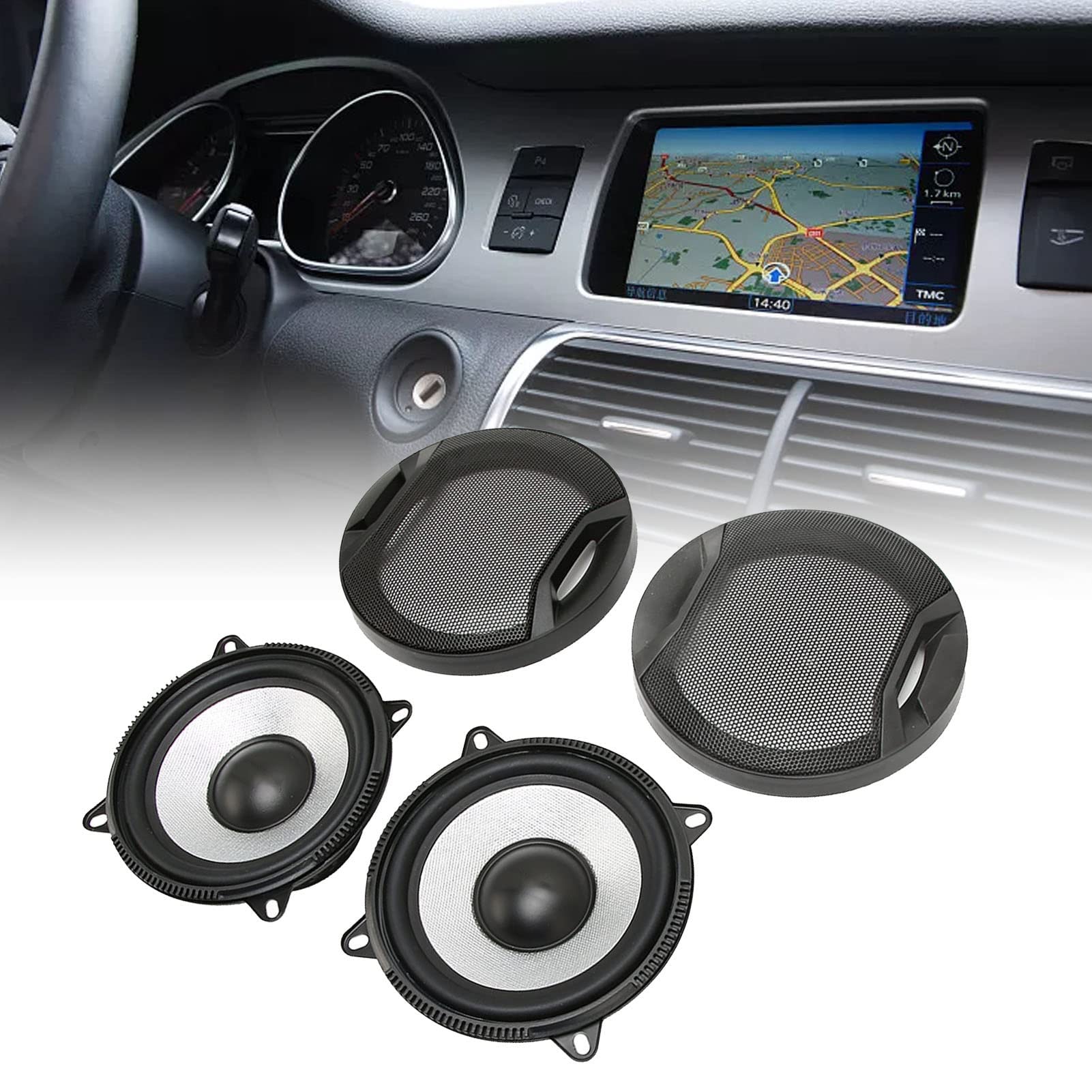 Cocoarm 4 Piezas Altavoces de Coche Coaxiales 150W, 5 Pulgadas