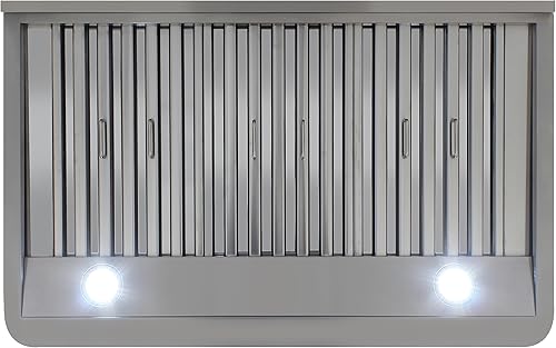 Miniatura 8 de DUURA Elite DE360RHSSS Campana extractora debajo del gabinete con conducto de escape, luces LED táctiles, ventilador de 4 velocidades con control