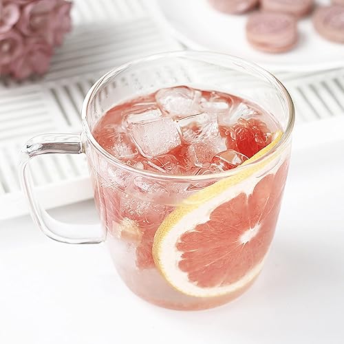 Miniatura 9 de LUXU - Tazas de té de vidrio grandes y de alta calidad (juego de 2), 24 onzas, modernas y sencillas tazas de café o té de vidrio, de boca ancha,