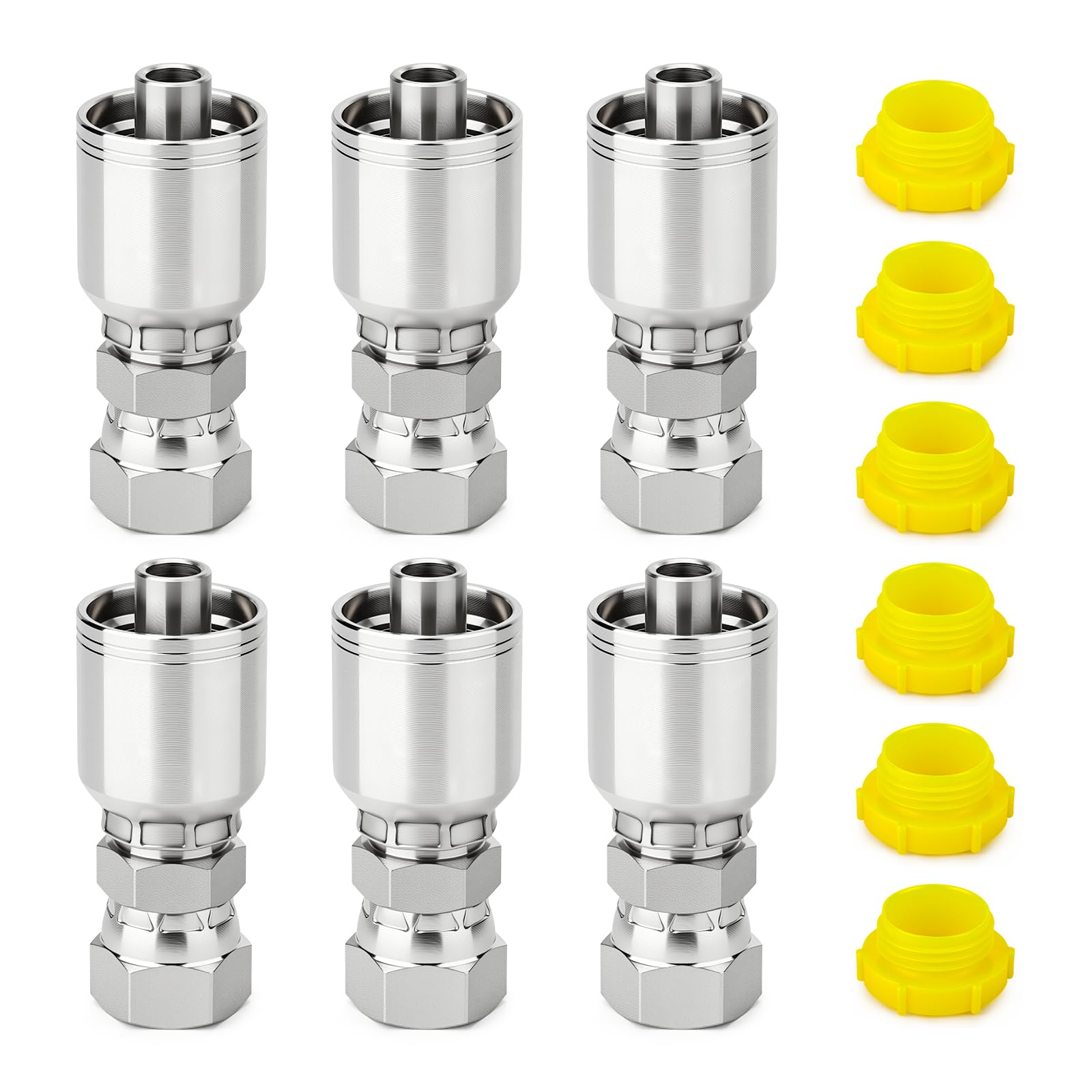 TAISHER 6PCS 1/4"Hose x 1/4"JIC Female Hydraulic Hose Fittings