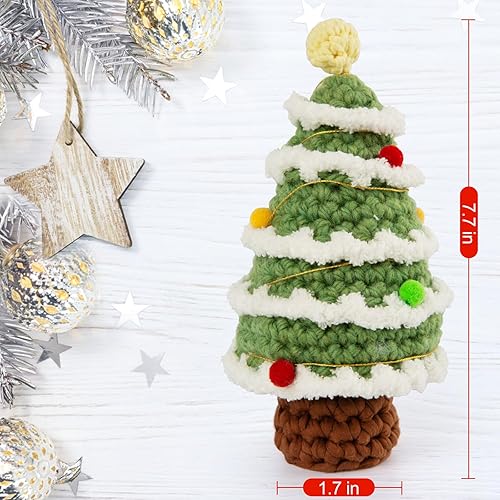 Miniatura 2 de Noocro Kit completo de ganchillo DIY árbol de Navidad para principiantes con hilo de alta calidad, herramientas, instrucciones detalladas (idioma