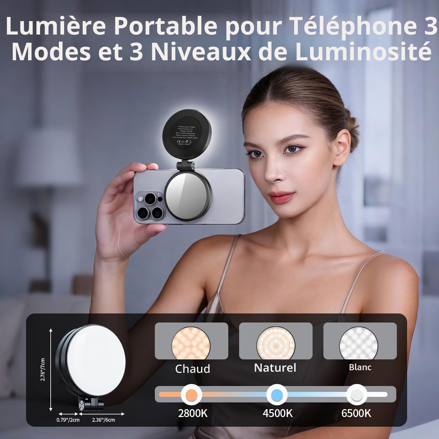yAyusi Kit de Vlogging Magnétique 3-en-1 pour iPhone/Android, Kit Youtuber Complet, trépied magnétique, Microphone, télécommande, Perche à Selfie de 180 cm avec lumière