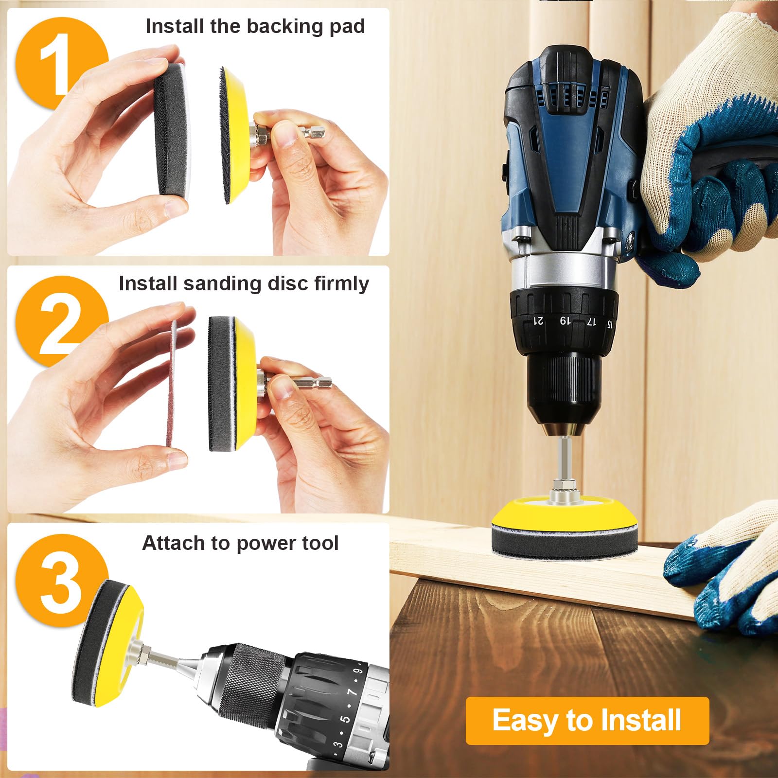 OBA 133 PCS Sanding Disc 75mm Drill Polishing Kit Set - Image 3
