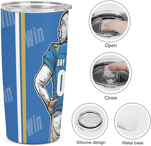 Miniatura 4 de Custome - Botella de agua de fútbol, 20 onzas, tazas de café de fútbol para entrenadores, regalos de cumpleaños, termo aislado para adolescentes,