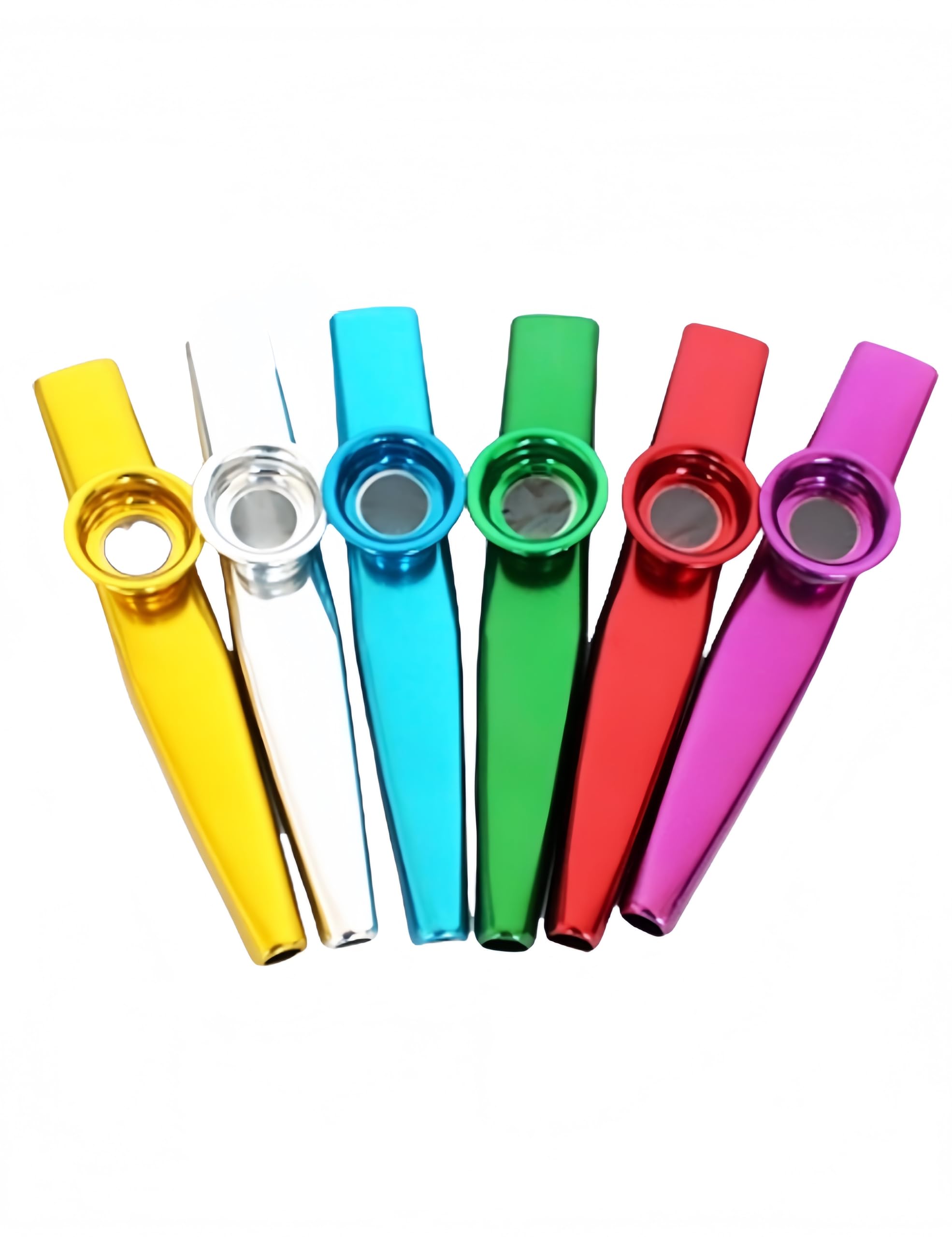 luvilly6 Pack Fun Kazoo Musical Instruments Spare Diaphragms Aluminum Alloy Kazoo Sets Membrane Harmonica for Christmas Party Guitar