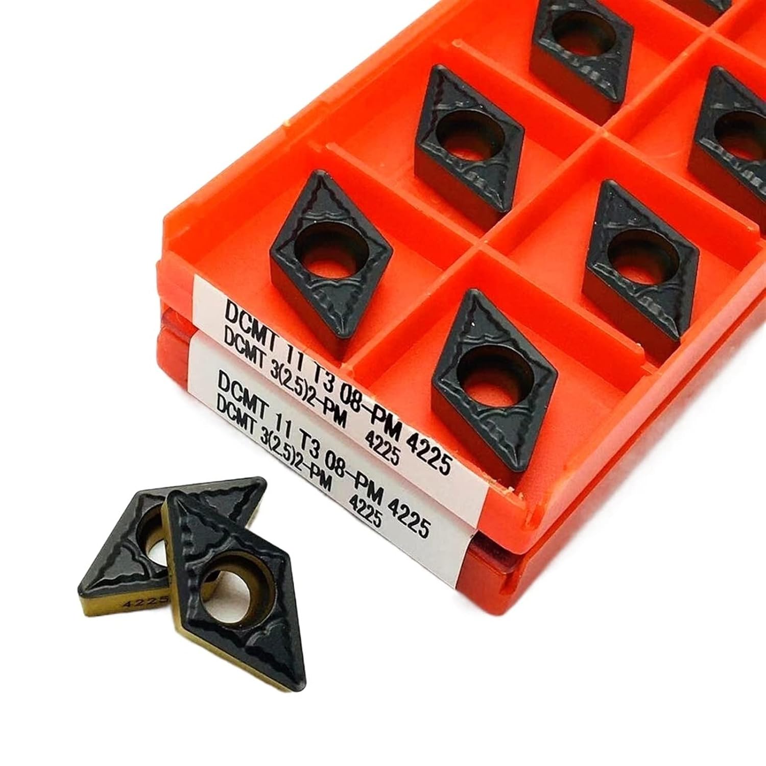 Indexable Lathe Carbide Insert 10pcs DCMT11T304 DCMT11T308 PM 4225 Internal Turning Tool Lathe Tool CNC Turning Insert(DCMT11T308 PM 4225)