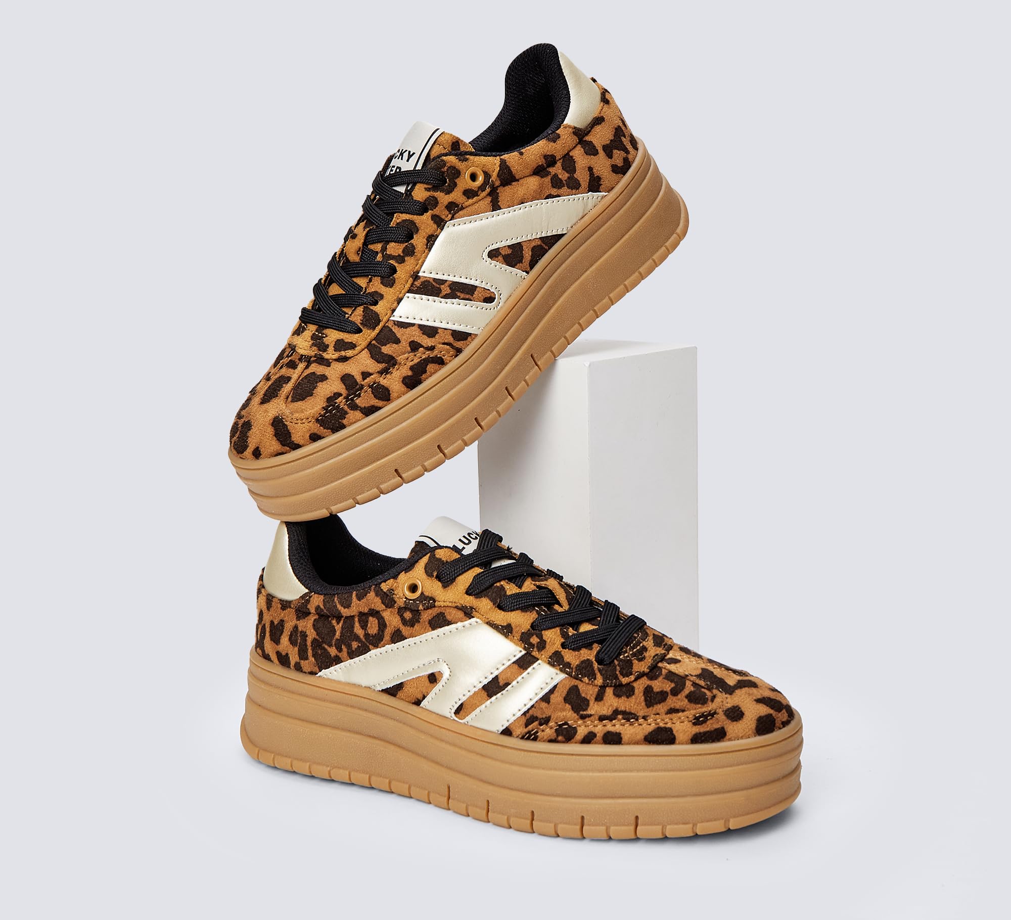 LUCKY STEP Zapatillas Plataforma Mujer - Cuña Clásica Lona Retro Tobillo Bajo Cómodas Diarias