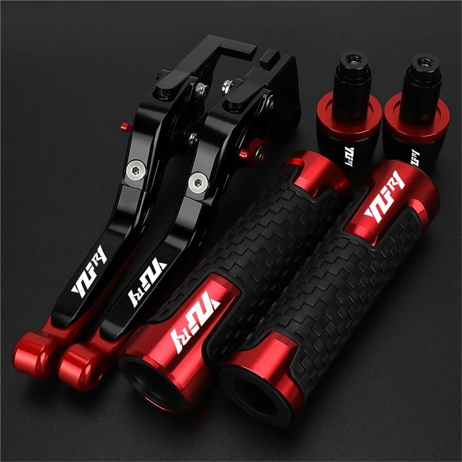 Gquikgw Red 2 Replace Folding Extendable Moto Adjustable Clutch Brake Levers Handbar Grips Ends For Y-Amaha Yzfr1 Yzf R1 Yzf-R1 1999-2003(Red 2)