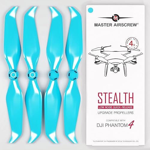 Master Airscrew Hélices Stealth para DJI Phantom 4 - Azul, 4 piezas Master Airscrew Hélices Stealth para DJI Phantom 4 - Azul, 4 piezas