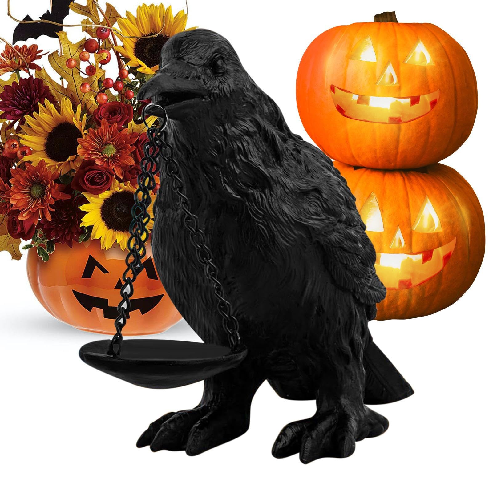 Podstawki Do Świec Halloween na Świece z Dekoracjami Imitującymi Kruka