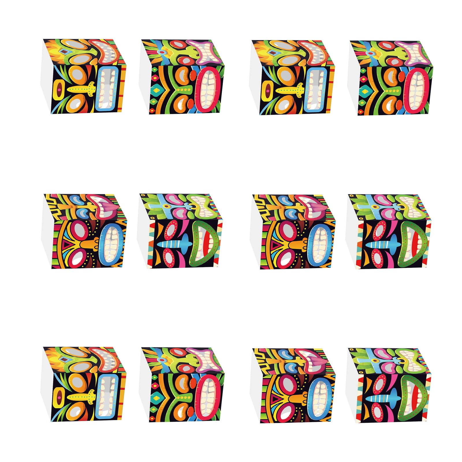 JSGHGDF Totems Party Decors Set 4/8/12Pcs User Friendly White Cardboards Perfect for Celebration and Gift Equatorial Party Arrange