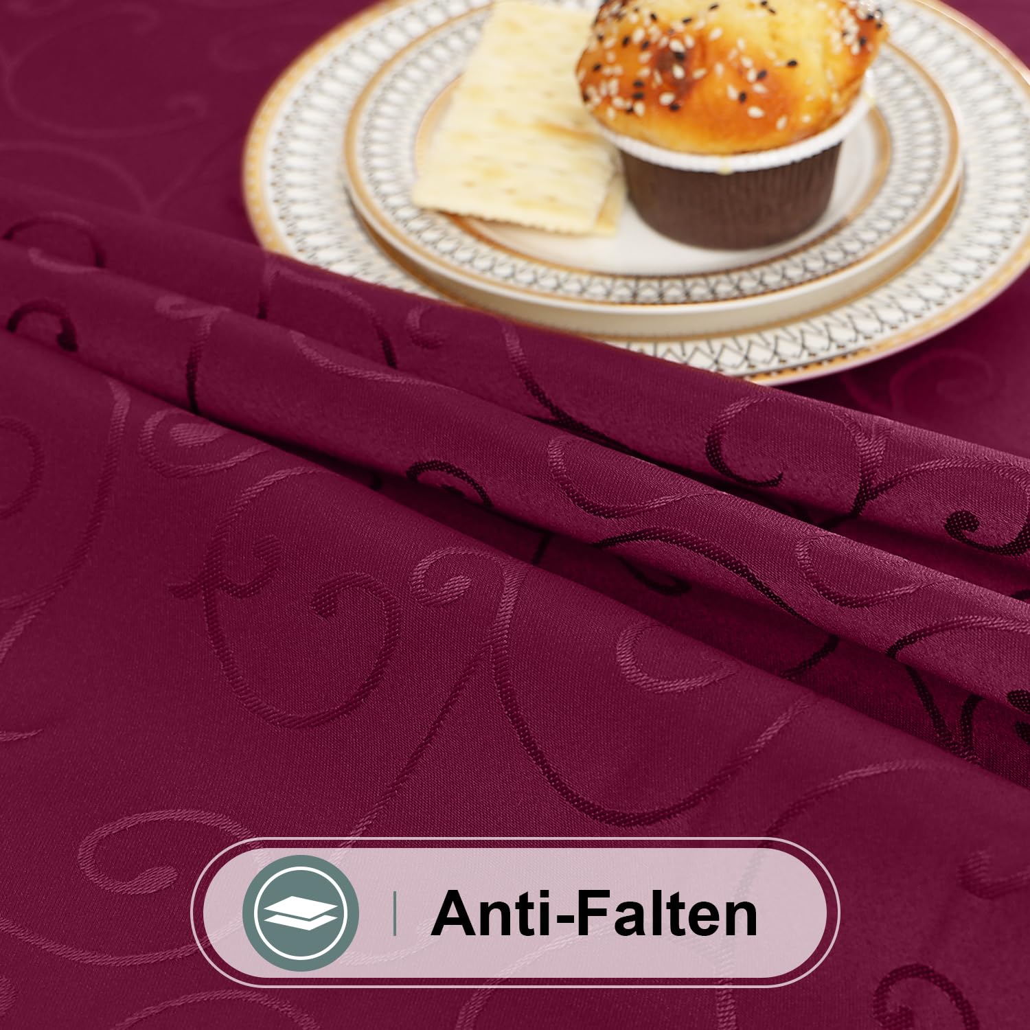 Homaxy Nappe Lavable Rectangulaire 140 X 180 Cm - En Polyester - Motif Jacquard - Anti-taches - Facile D'entretien - Noir