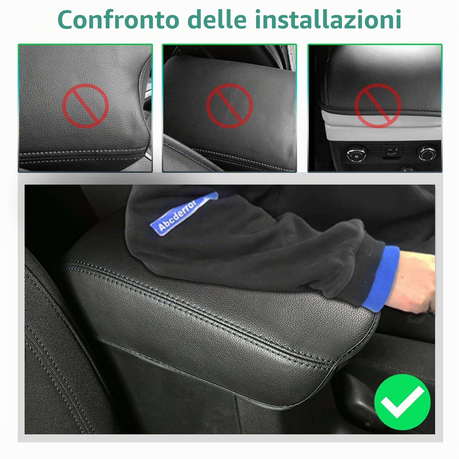 GAFAT J-eep Renegade 2015-2024 2025 Copertura per Bracciolo Console Centrale, Renegade 2023 Protezione Braccioli, Rivestimento in Pelle, Compatibile con Jeep Renegade Accessori (Nero)