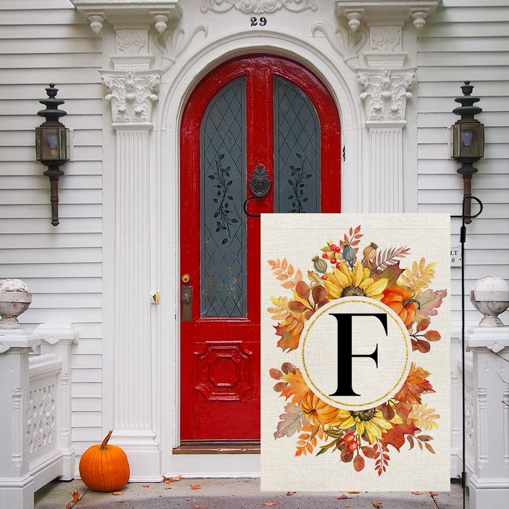 CROWNED BEAUTY Herbst Gartenflagge - Doppelseitig, 30x45 Cm, Sackleinenoptik, Wetterfest