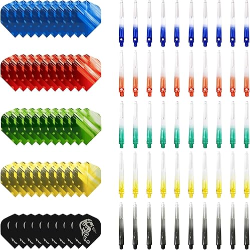 CDIYTOOL Juego de 100 piezas de dardos para dardos de plástico integrado para dardos y punta de vuelo, juego de dardos con degradado transparente,