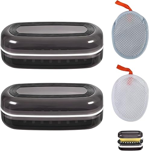 Estuche de viaje para champú, compatible con la barra de champú Kitsch, elegante caja de jabón de gran tamaño con una capa de drenaje integrada.