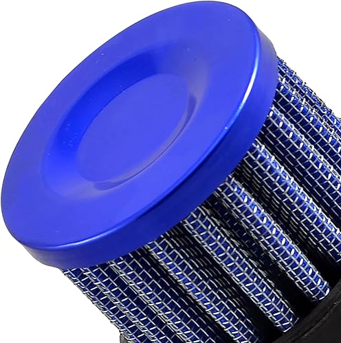 Miniatura 4 de uxcell Auto coche universal 0.984 in 1" entrada diámetro de entrada de aire filtro de cono piezas azul