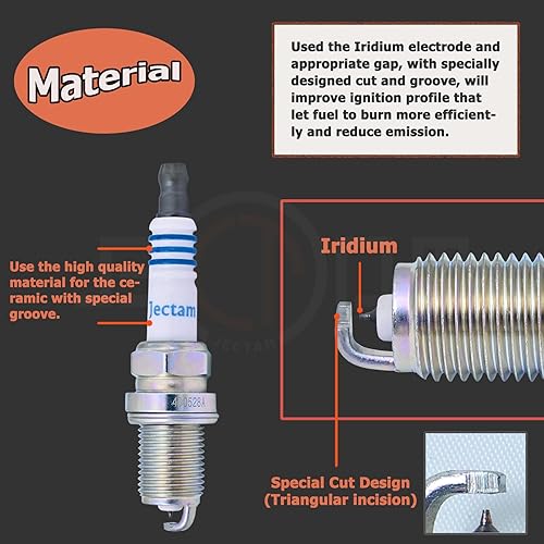 Miniatura 6 de Bujía de iridio 4 PCS BKR5EGP 7090 BKR5EIX11 5464 Compatible con ACURA CHEVROLET CHRYSLER DODGE FORD GEO HONDA HUYNDAI INFINITI ISUZU JAGUAR KIA