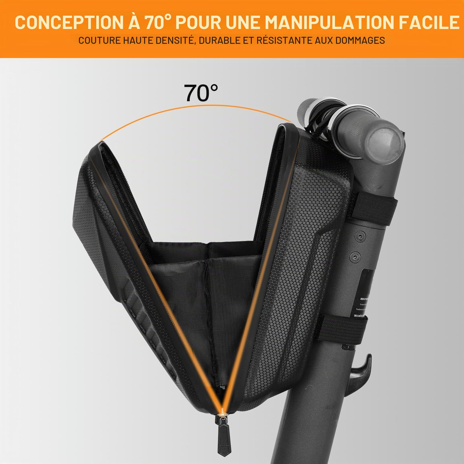 TLGREEN Sac de Scooter, 3L/4L Sac de Trottinette Électrique, Grande Capacité Sac de Rangement pour Scooter, Sacoche Guidon de Étanche EVA, pour Xiaomi Mijia M365 Pro Sedway Ninebot ES1/2/3/4