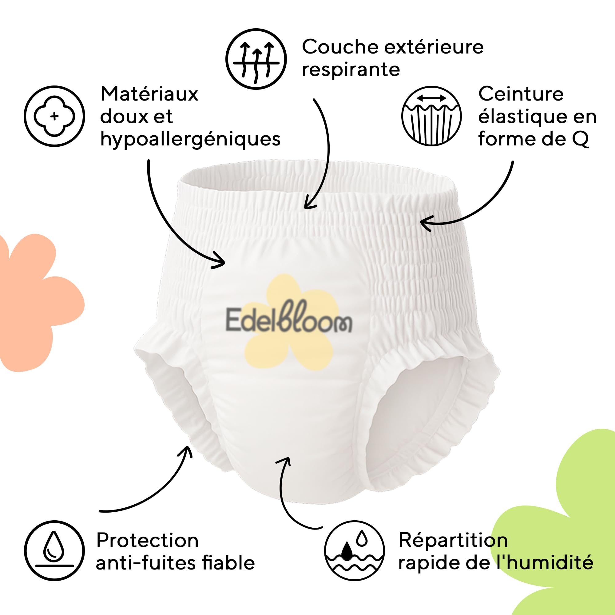 44 Couches Culottes Taille 5 (11-17 kg), Ultra-Absorbantes, Hypoallergéniques, Couches Culottes douces pour Bébé, Testées Dermatologiquement, Anti-fuites