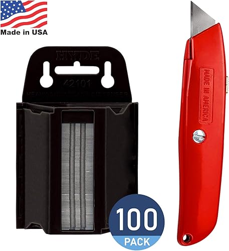 Miniatura 8 de CANOPUS Dispensador de cuchillas de cuchillo utilitario con cuchillo utilitario retráctil, cuchillas afiladas de un solo filo resistente, fabricado