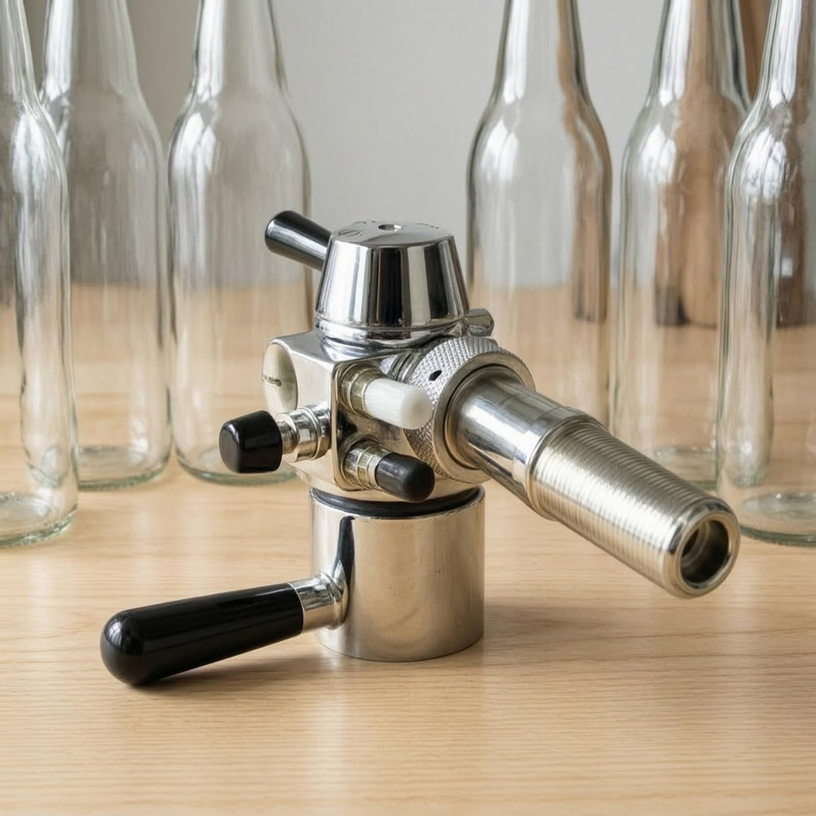 TISHITA Grifo para Cerveza Dispensador Llave Enroscada Metal Pulido Conexión Estándar Estable Vertido sin Espuma Adecuado para Uso Doméstico y Comercial, 38 Boca