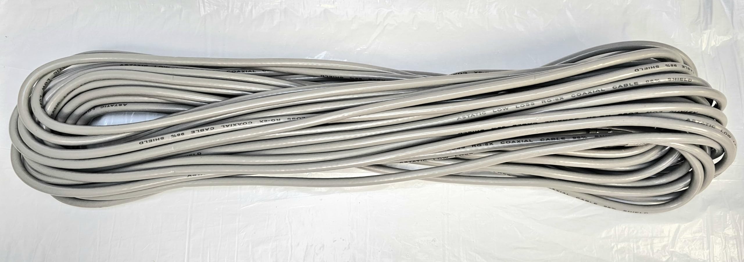 Pro Trucker RG-8X CB Antenna Premium Coaxial Cable, 75ft UHF PL259 Male to Male Coax Jumper Cable for CB, HAM Radio, SWR Meter, Antenna Analyzer, Low Loss, 98% Shield, Gray - PTRG8XX-75 HS