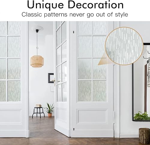 Miniatura 7 de Haton Película de privacidad para ventana película de vidrio esmerilado adherencia estática bloqueo UV extraíble calcomanías opacas para ventanas