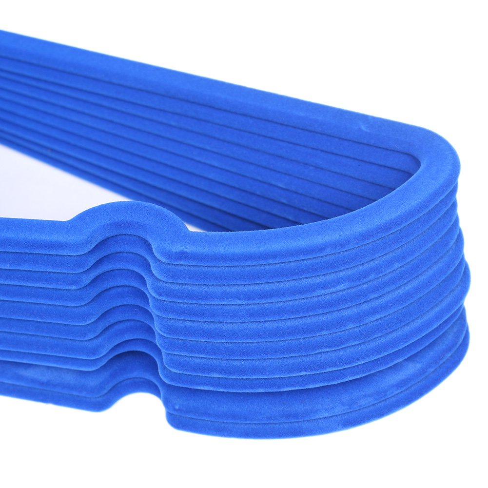 10 Piezas Percha, Colgante de Ropa Antideslizante, Terciopelo en Forma de corazón, Percha para Ahorrar Espacio, Camisas, Pantalones, Blusas, Bufandas, Abrigos(Azul)