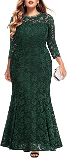 Plus Size Wedding Dress for Bride - Formal Evening Gown Party Lace Mermaid Dresses