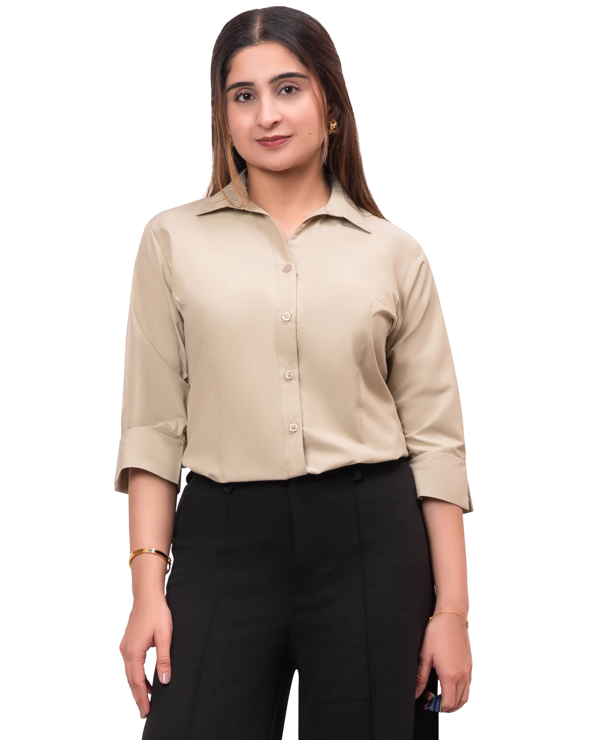 Women 3/4 Sleeve Stylish Western Official Formal Shirts Regular fit Shirts for Women
