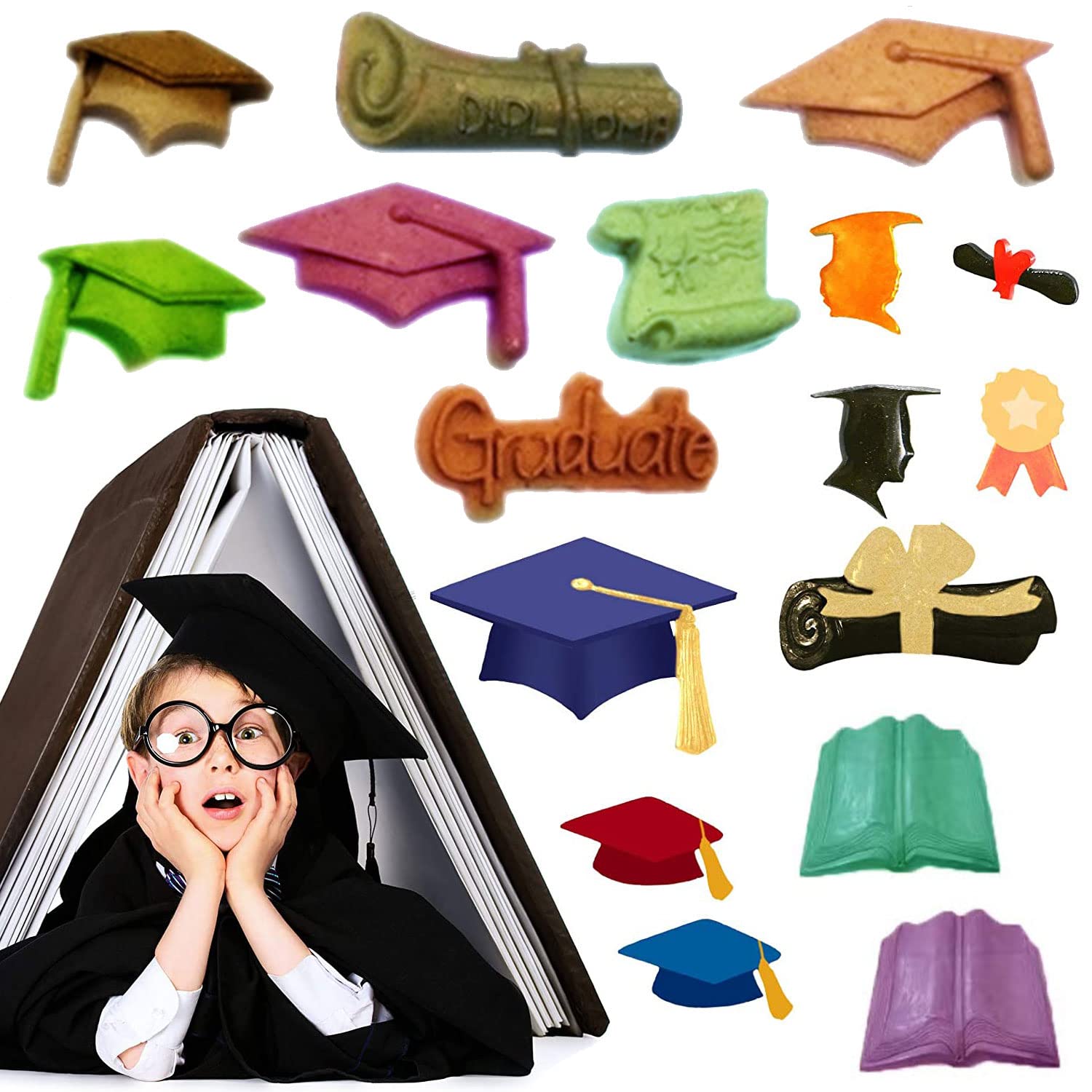 Buy 2022 Graduation Chocolate Molds Silicone, Graduation Cap Diploma