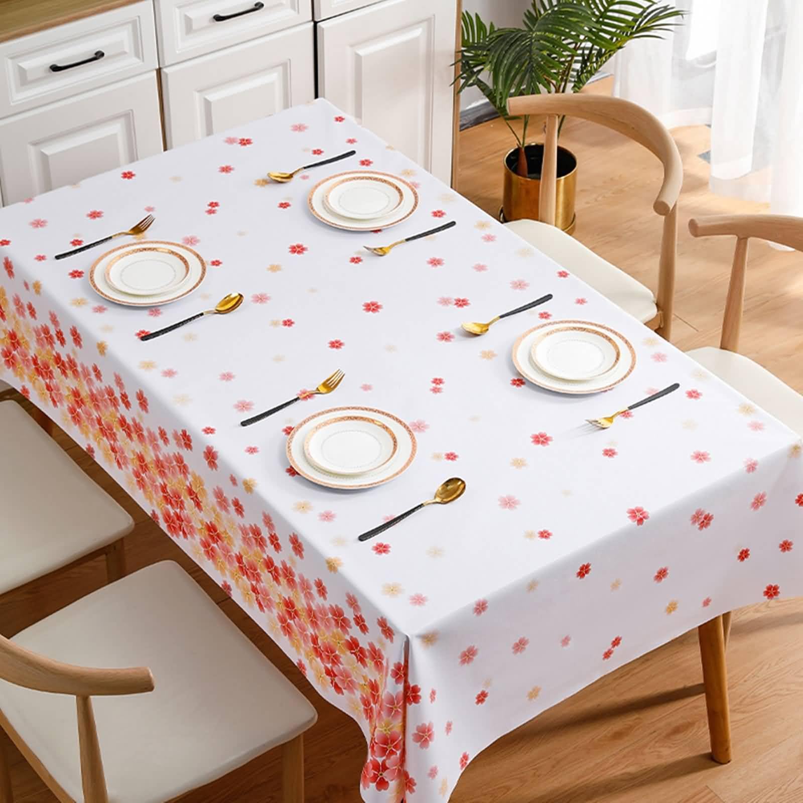 Nappe de Table Rectangulaire Imperméable Facile à Nettoyer Fleur