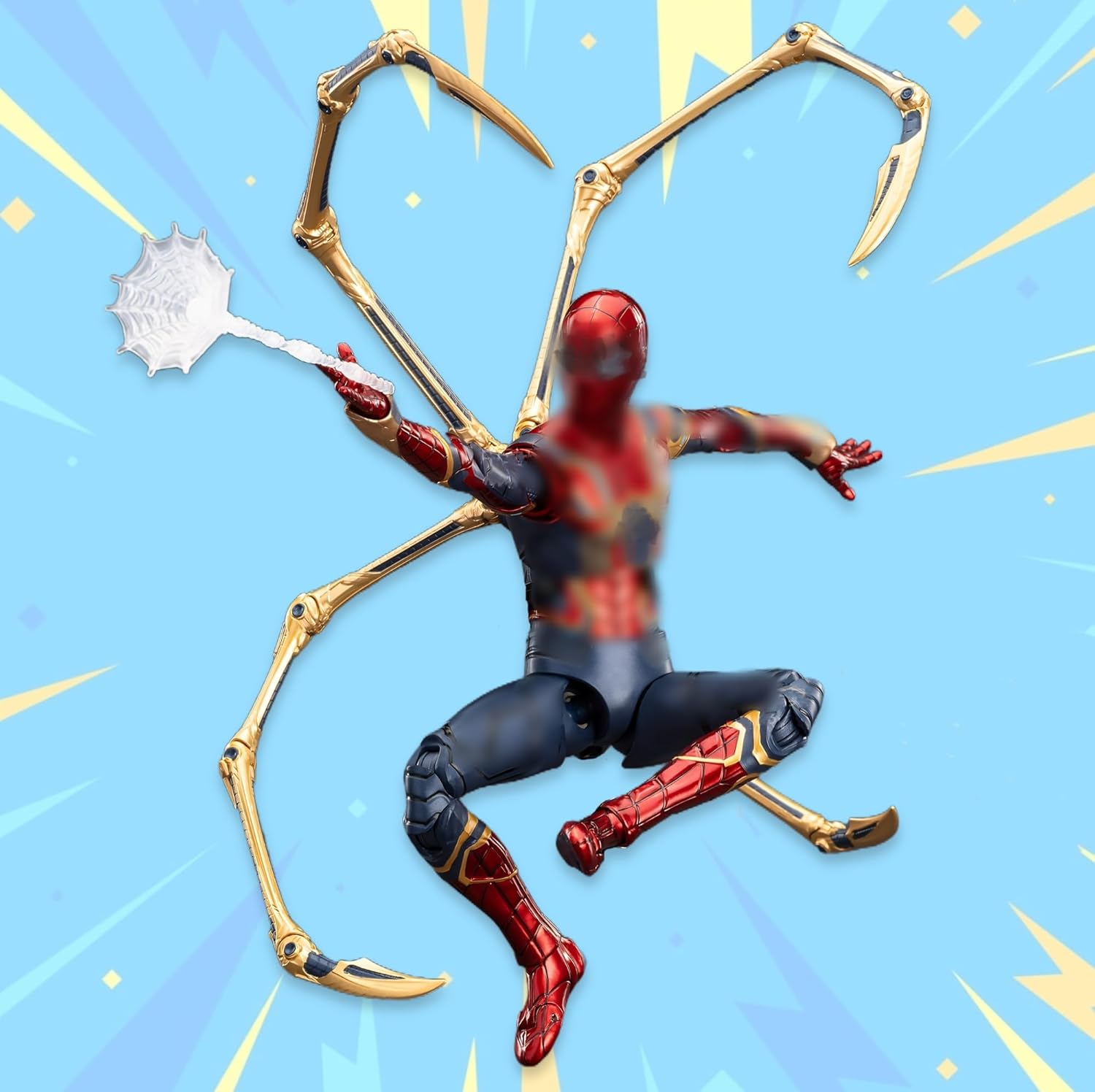 LonullyMege Iron Spider Action Figures 7inch 1/10 Scale All Joints Movable Superhero 2.0 Series Exquisite Collection Toy