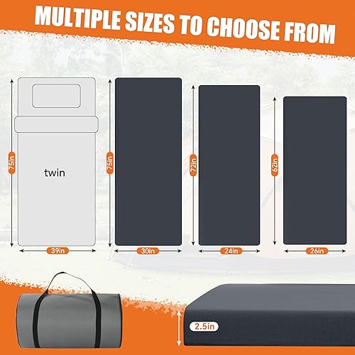 Miniatura 2 de ROYALAY - Colchón de espuma viscoelástica para dormir, colchón plegable y portátil para adultos, cama de campamento para viajes, camión, cama,