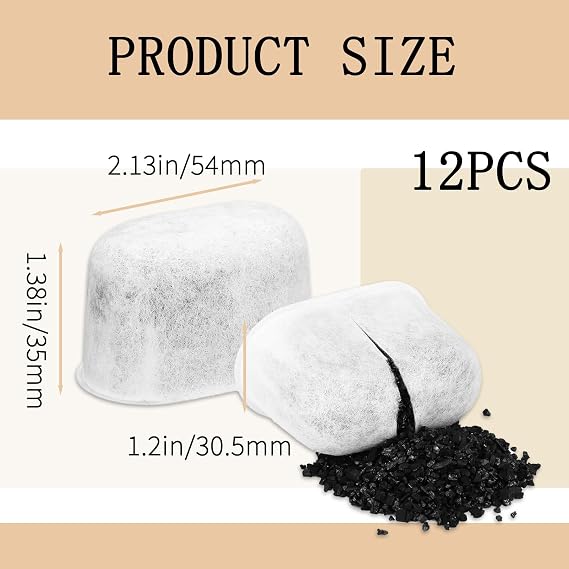 12PCS Charcoal Water Filter Replacement for Ninja Luxe Coffee Machines