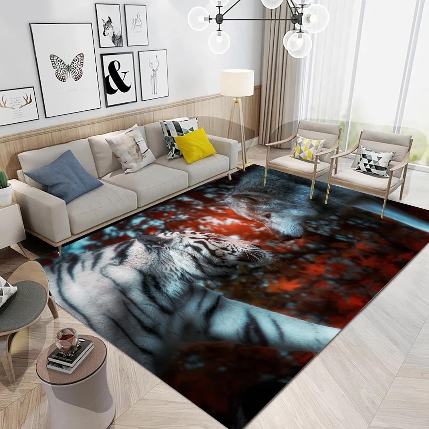 Tapis tigre moderne pour chambre d'enfant et ado déco chambre douce