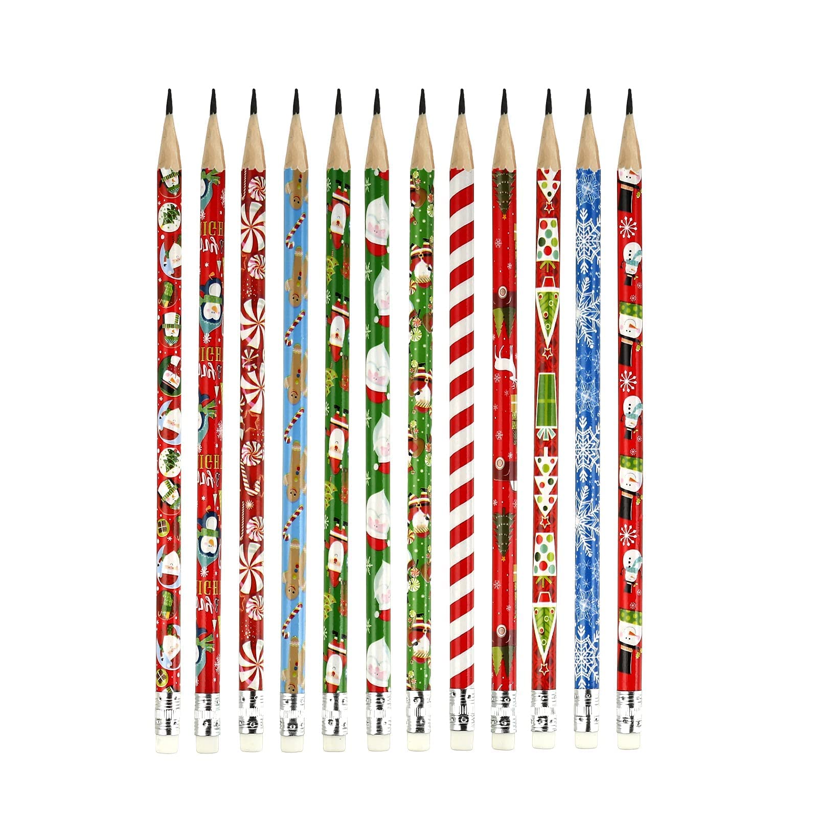 Gadpiparty Lot De 36 Crayons De Noël Avec Gommes Pour étudiants