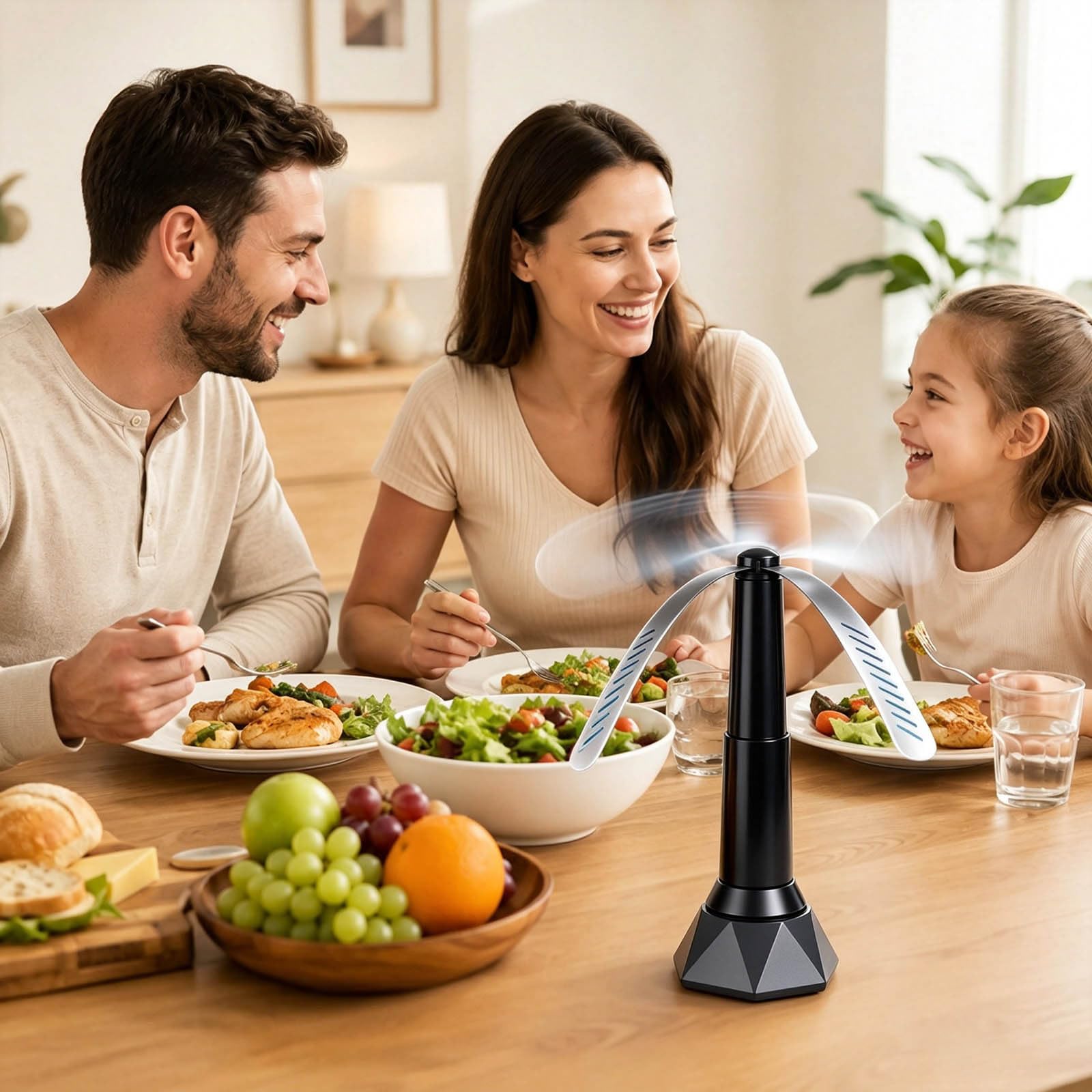 Telescopic Table Fly Repellent Fan, Rechargeable Fly Fans for Tables, 1PC_A