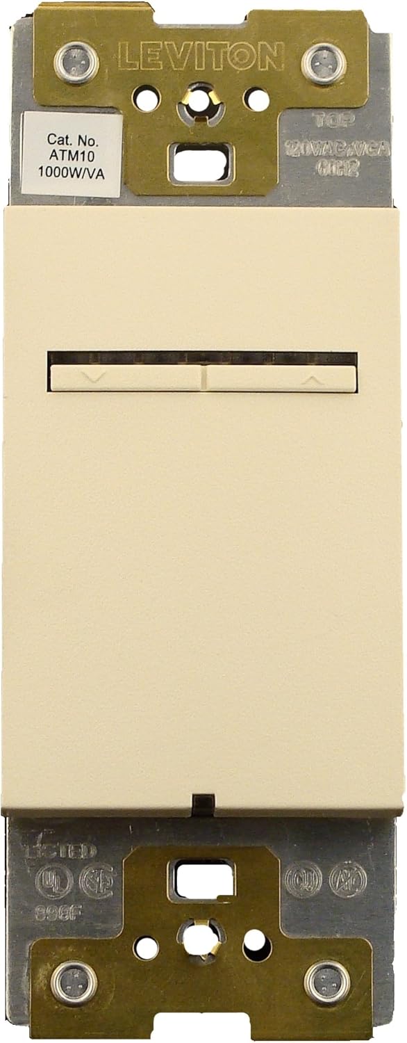 Leviton ATM10-1LA, Acenti 1000W Incandescent/1000VA Magnetic Low Voltage Dimmer, Single Pole, 3-Way or More Applications, Natural