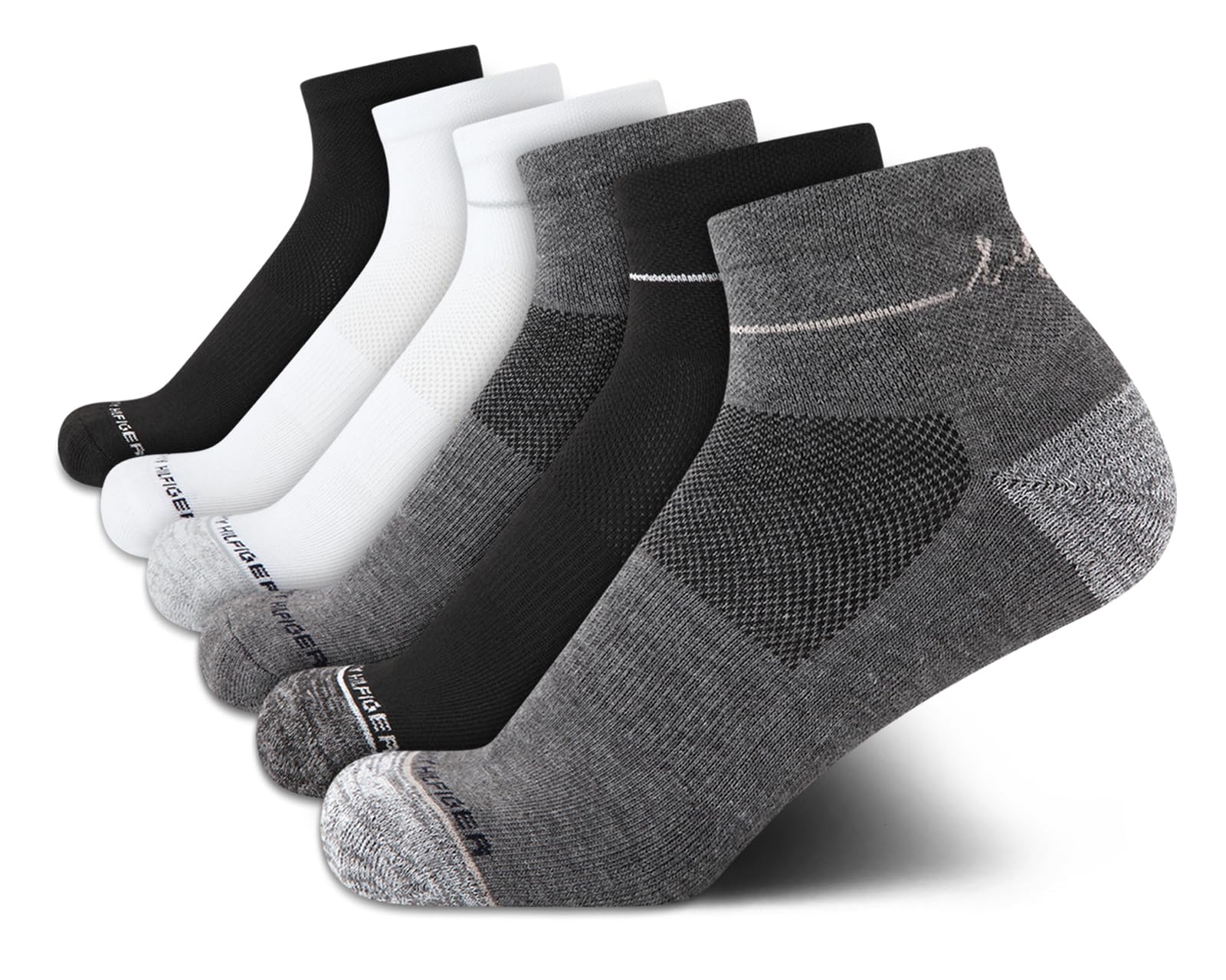 Tommy Hilfiger Womens 6 Pack Soft Cushioned Quarter Ankle Athletic Socks