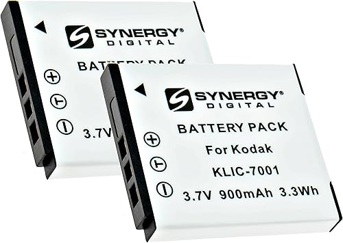 Synergy Digital Baterías para cámara, compatibles con cámara digital Kodak KLIC-7001, (Li-ion, 3.7V, 720mAh), repuesto para batería Kodak KLIC-7001,