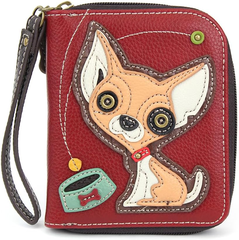 CHALA Zip Around Wallet, Wristlet, 8 Credit Card Slots, Sturdy Pu Leather