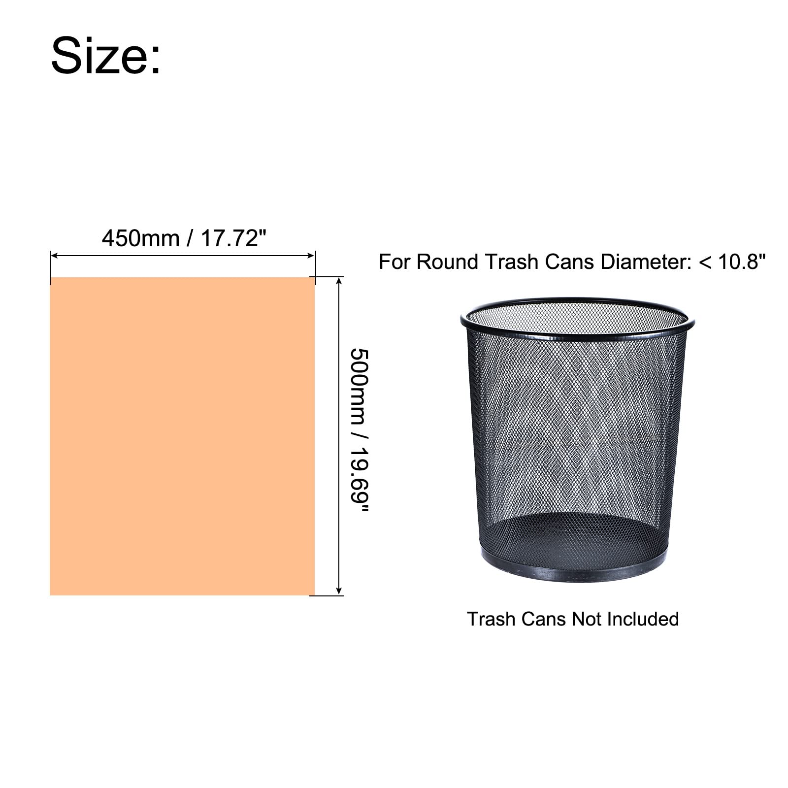 MECCANIXITY 2-4 Gallon Small Trash Bags Garbage Waste Basket Liners for Kitchen, Office, Bathroom, Bedroom, Orange, 20 Counts/Roll