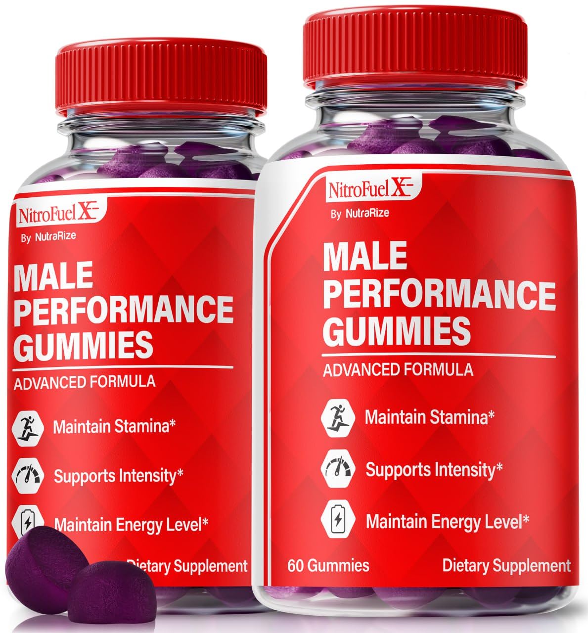 (2 Pack) Nitro Fuel X Gummies - Official NitroFuel X Ultimate for Men, Nitro FuelX ME Formula for Performance and Overall Health, All Natural Male Gummy, NitroFuelX Ultimate Gomitas (120 Gummies)